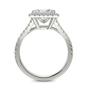 Luciana Princess Cut Pave Halo Split Shank Claw Set Ring - Nivetta